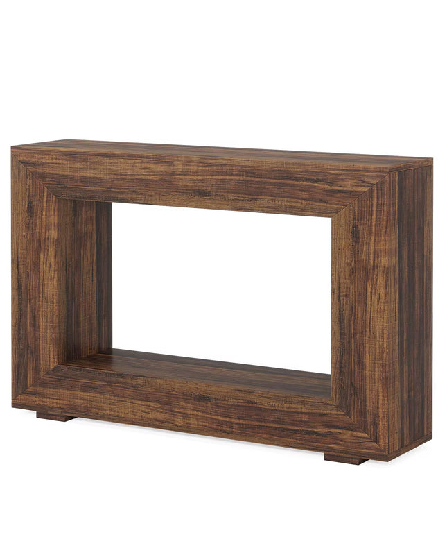 Entrée meubles moderne accent antique rustique rétro bois rectangulaire géométrique couloir console table de 120 cm