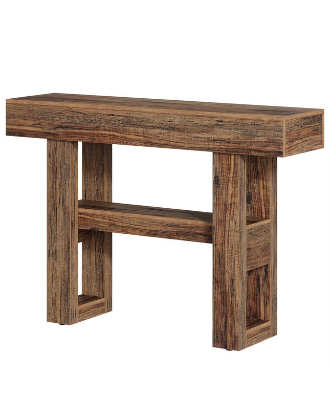 Table console ferme de 41.34 pouces table de canapé étroite à 2 niveaux derrière le canapé