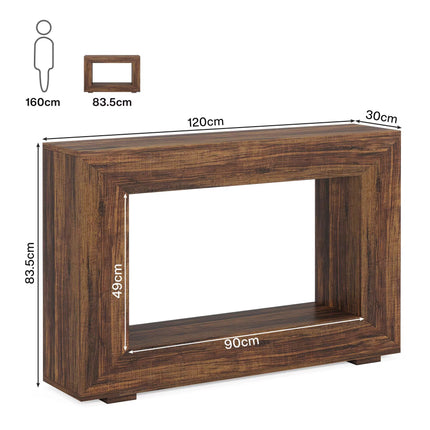 Entrée meubles moderne accent antique rustique rétro bois rectangulaire géométrique couloir console table de 120 cm