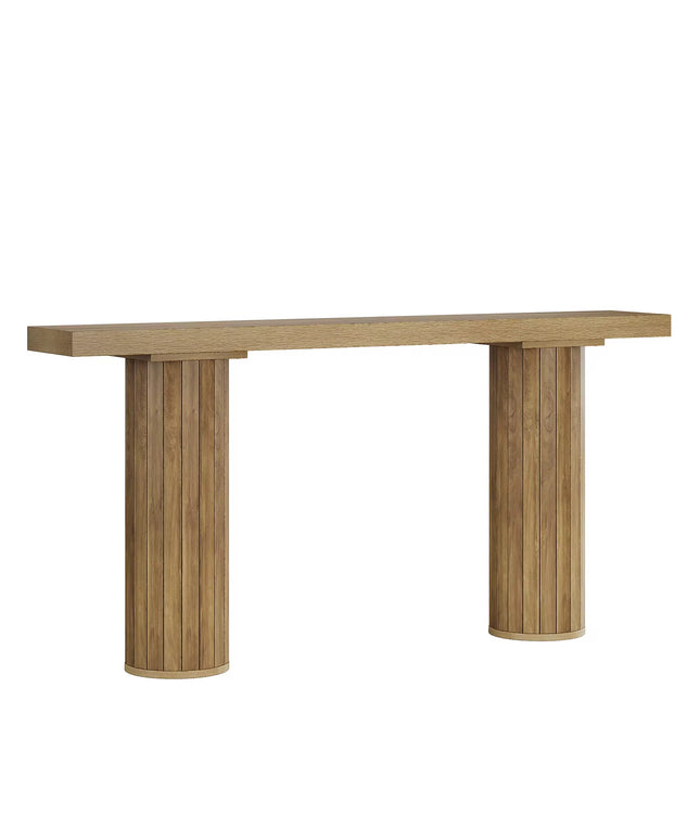 Table console extra longue de ferme de 63 pouces, table de canapé rectangulaire en bois derrière le canapé