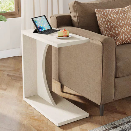 C-shaped end table for sofa and bedroom - Small side table for living room