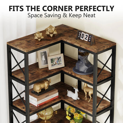 7-Tier Corner Bookshelf – Tall Corner Bookcase Storage Display Rack