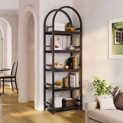 4-Tier Arched Bookshelf – Modern Bookcase Display Rack with Storage Shelves
