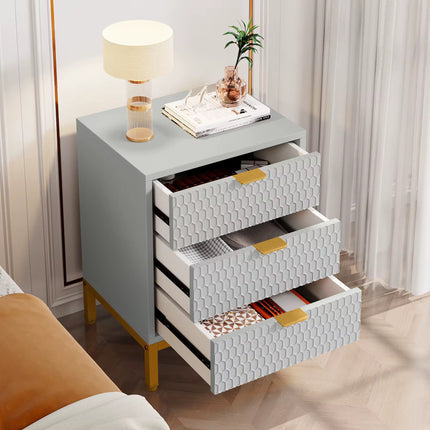 Luxury 3-Drawer Bedside Cabinet for Modern Bedrooms