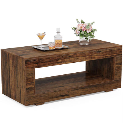 Tables basses en bois massif avec base robuste tables basses de luxe marron clair rustique