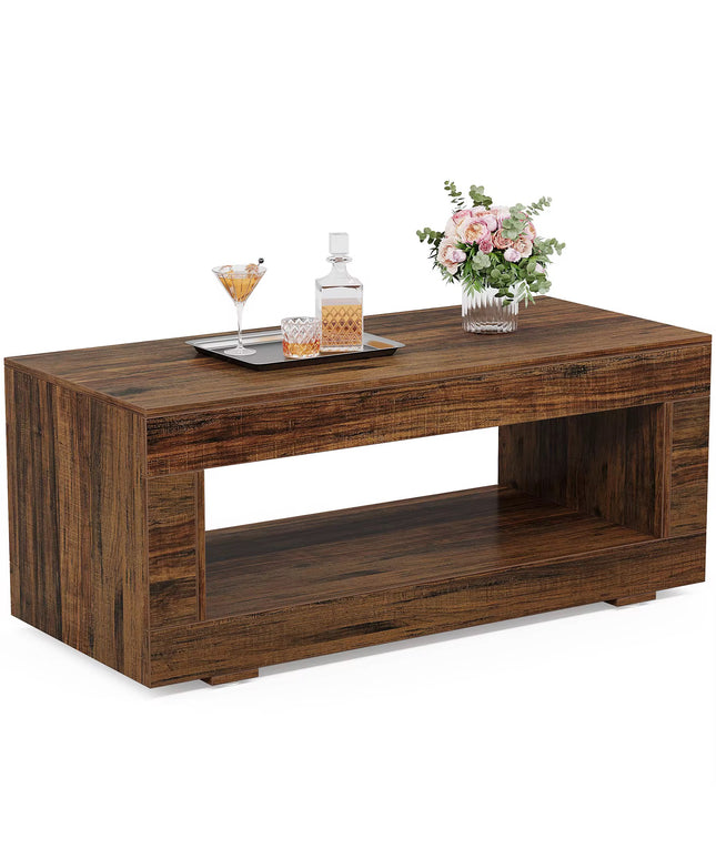 Tables basses en bois massif avec base robuste tables basses de luxe marron clair rustique