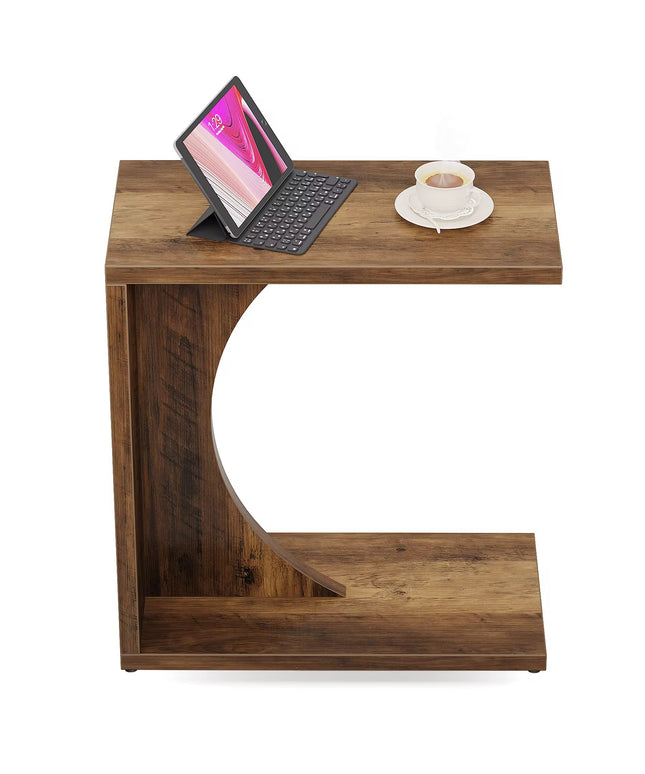 C-shaped side table for sofa