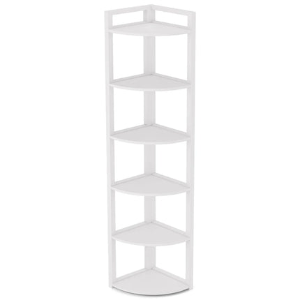 6-Tier Corner Shelf – Small Corner Bookshelf Storage &amp; Display Rack