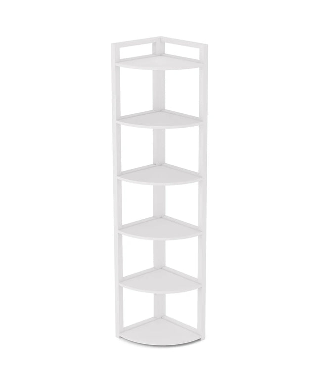6-Tier Corner Shelf – Small Corner Bookshelf Storage &amp; Display Rack