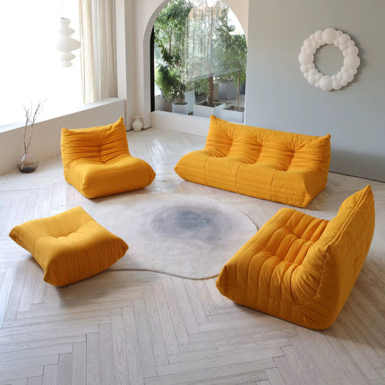 Minimalist design sofa and pouf set, velvet lazy sofa, home furniture