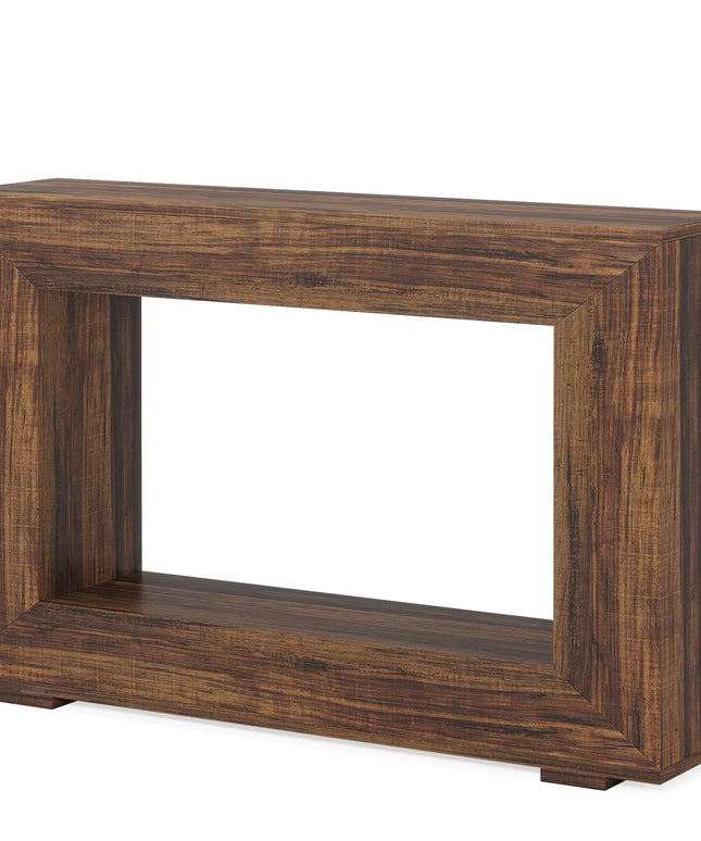 Entrée meubles moderne accent antique rustique rétro bois rectangulaire géométrique couloir console table de 120 cm