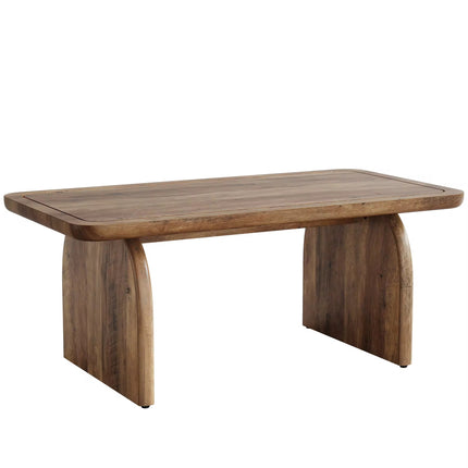 Table basse de ferme, table centrale en bois de 47 pouces avec coin arrondis, table de salon rectangulaire