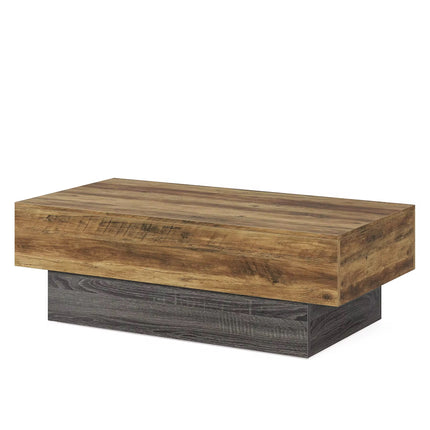 Table basse en bois de ferme moderne 55 pouces rectangle grande table à thé avec base gris table de salon centrale vintage