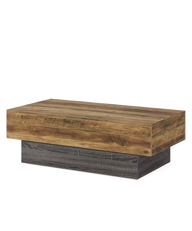 Table basse en bois de ferme moderne 55 pouces rectangle grande table à thé avec base gris table de salon centrale vintage