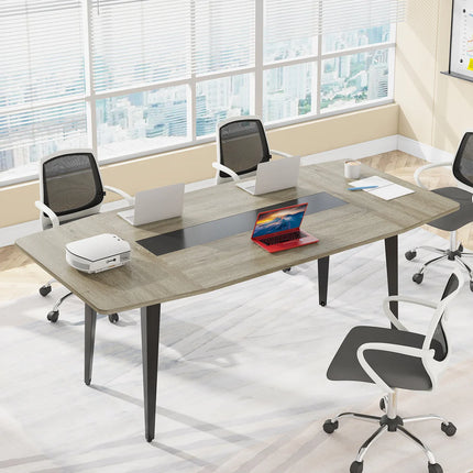 Modern 6FT / 8FT Boat Shaped Conference Table – Stylish Meeting Room Table