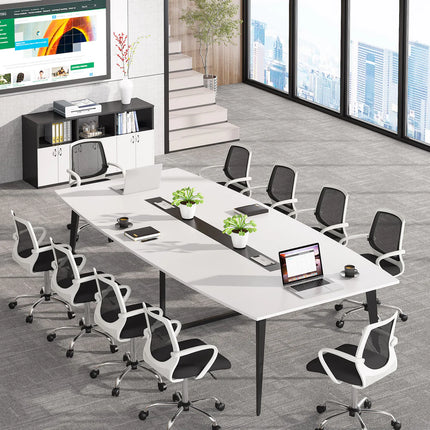 Modern 6FT / 8FT Boat Shaped Conference Table – Stylish Meeting Room Table