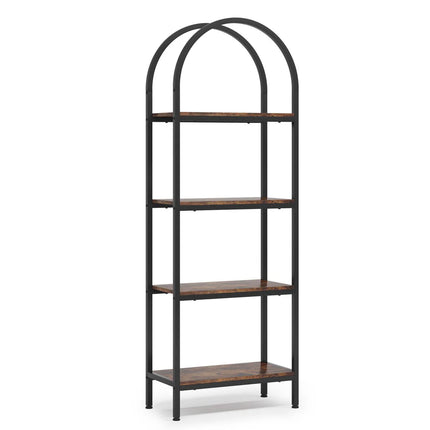 4-Tier Arched Bookshelf – Modern Bookcase Display Rack with Storage Shelves