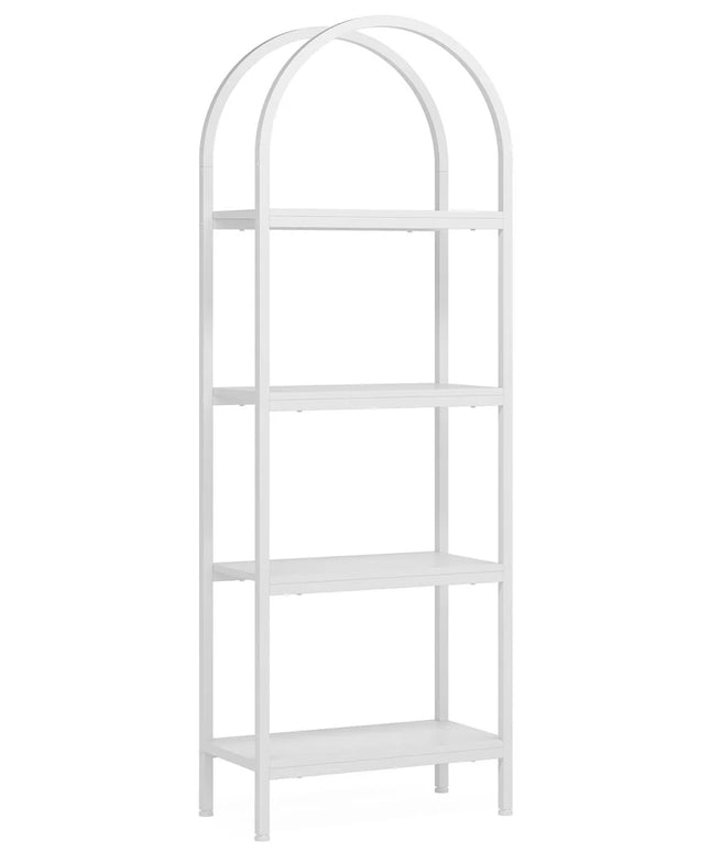 4-Tier Arched Bookshelf – Modern Bookcase Display Rack with Storage Shelves