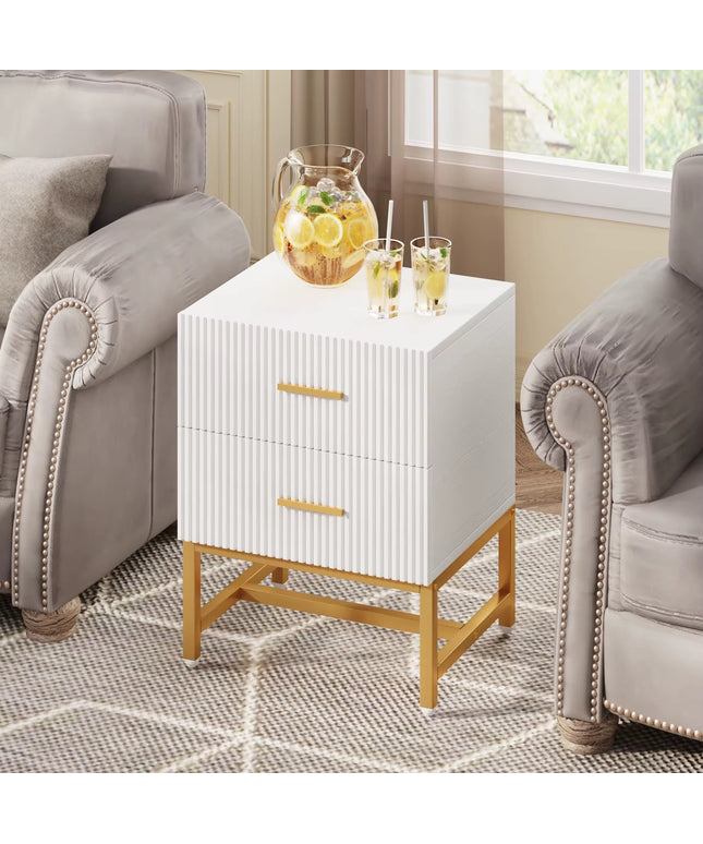 Large wooden side table with two storage drawers bedside table bedside table wardrobe home furniture