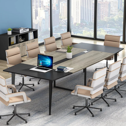 Modern 6FT / 8FT Boat Shaped Conference Table – Stylish Meeting Room Table
