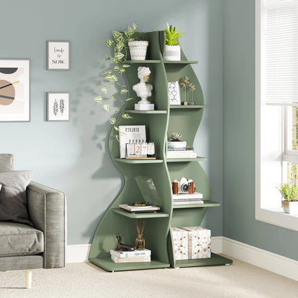5-Tier Corner Shelf – Modern Wall Corner Bookshelf &amp; Display Bookcase