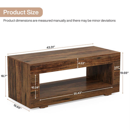 Tables basses en bois massif avec base robuste tables basses de luxe marron clair rustique