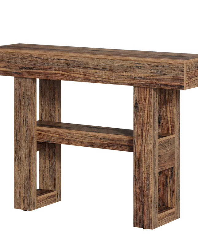 Table console ferme de 41.34 pouces table de canapé étroite à 2 niveaux derrière le canapé