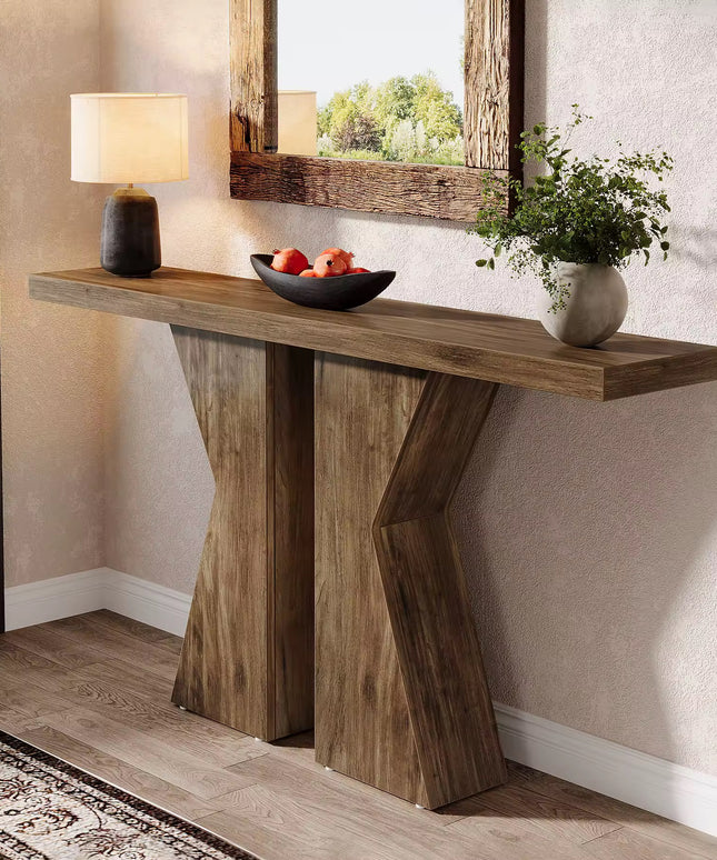 Meuble de console en bois table d’entré étroit décor à la maison
