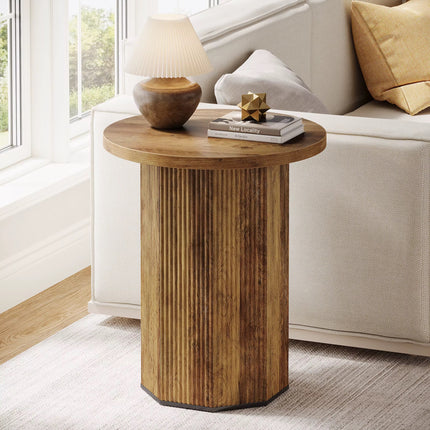 Table de chevet ronde pour salon, table d’appoint ronde industrielle, table de chevet étroite pour petite espace