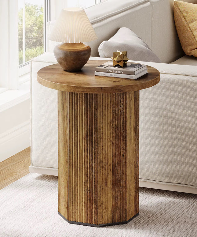 Table de chevet ronde pour salon, table d’appoint ronde industrielle, table de chevet étroite pour petite espace