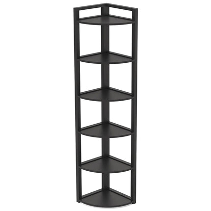 6-Tier Corner Shelf – Small Corner Bookshelf Storage &amp; Display Rack