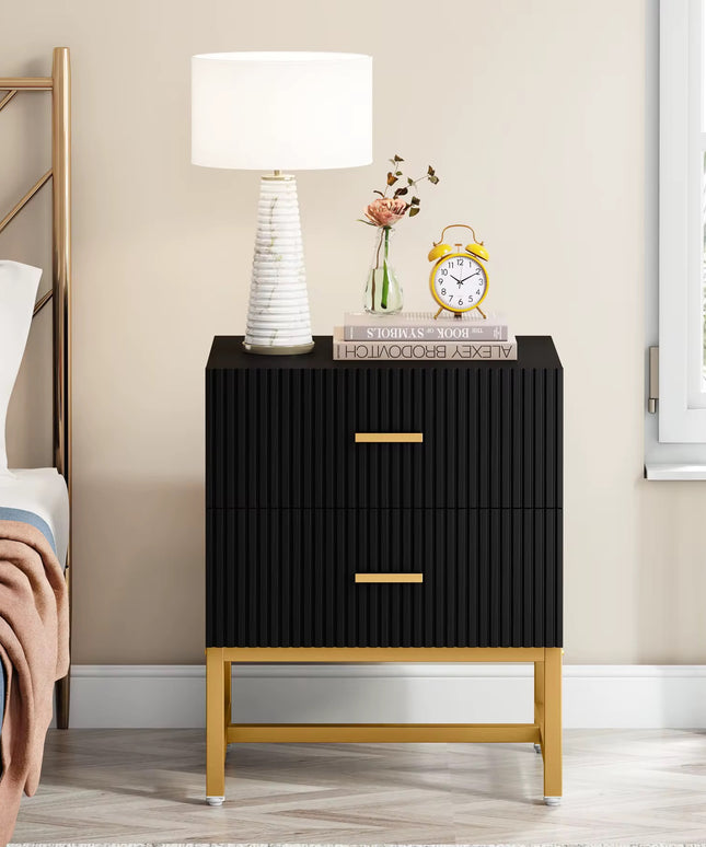 Large wooden side table with two storage drawers bedside table bedside table wardrobe home furniture