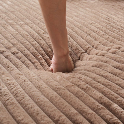 Brown corduroy reclining sofa bed/armchair with vacuum-compressed foam for living room