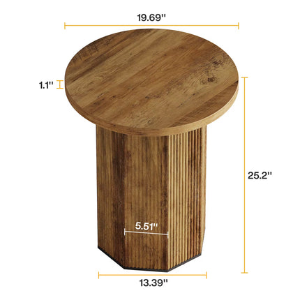 Table de chevet ronde pour salon, table d’appoint ronde industrielle, table de chevet étroite pour petite espace