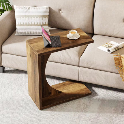 C-shaped side table for sofa