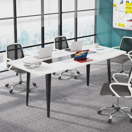 Modern 6FT / 8FT Boat Shaped Conference Table – Stylish Meeting Room Table