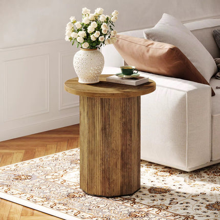 Table de chevet ronde pour salon, table d’appoint ronde industrielle, table de chevet étroite pour petite espace