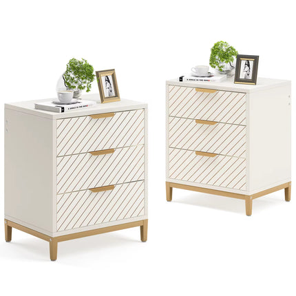 Bedside table with 3 drawers for bedroom bedside table storage for living room bedside table in wooden bedside table hotel