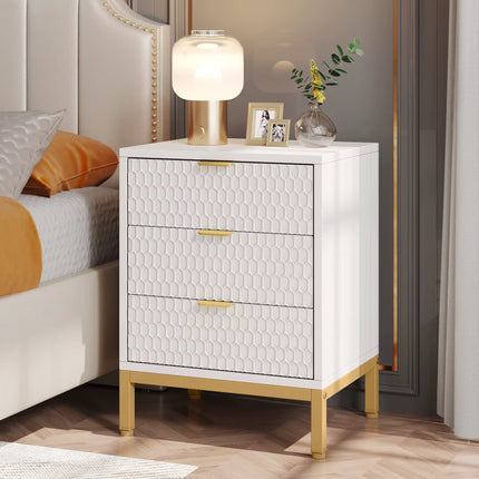 Luxury 3-Drawer Bedside Cabinet for Modern Bedrooms