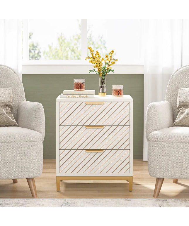 Bedside table with 3 drawers for bedroom bedside table storage for living room bedside table in wooden bedside table hotel