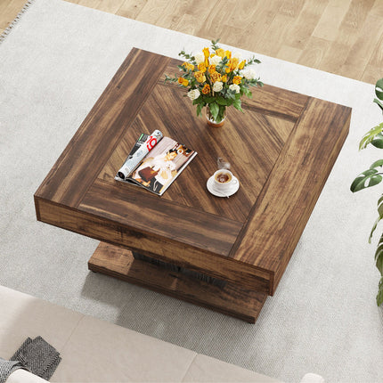 31.5” Wood Coffee Table, Modern Living Room Center Table with Sleek Design