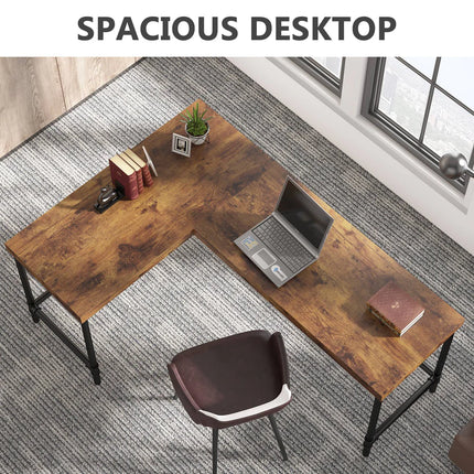 Industrial 67” L-Shaped Computer Desk – Reversible Home Office Table