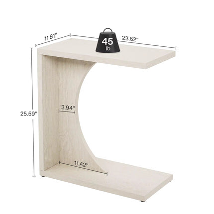 C-shaped end table for sofa and bedroom - Small side table for living room