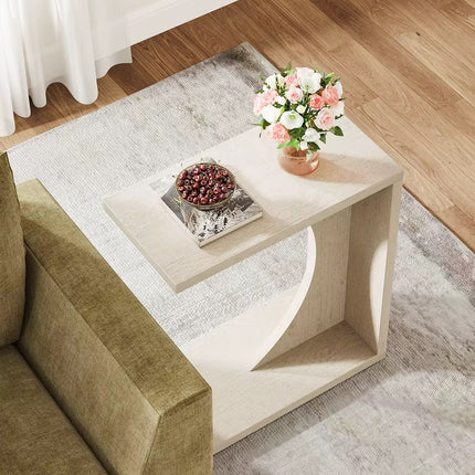 C-shaped end table for sofa and bedroom - Small side table for living room