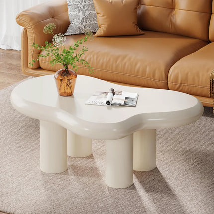 Contemporary Cloud Coffee Table, Artistic Design with 4 Durable Legs