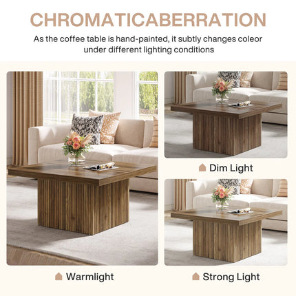 Modern Square Coffee Table, 31.5” Wooden Center Table for Living Room Decor