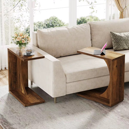 C-shaped side table for sofa