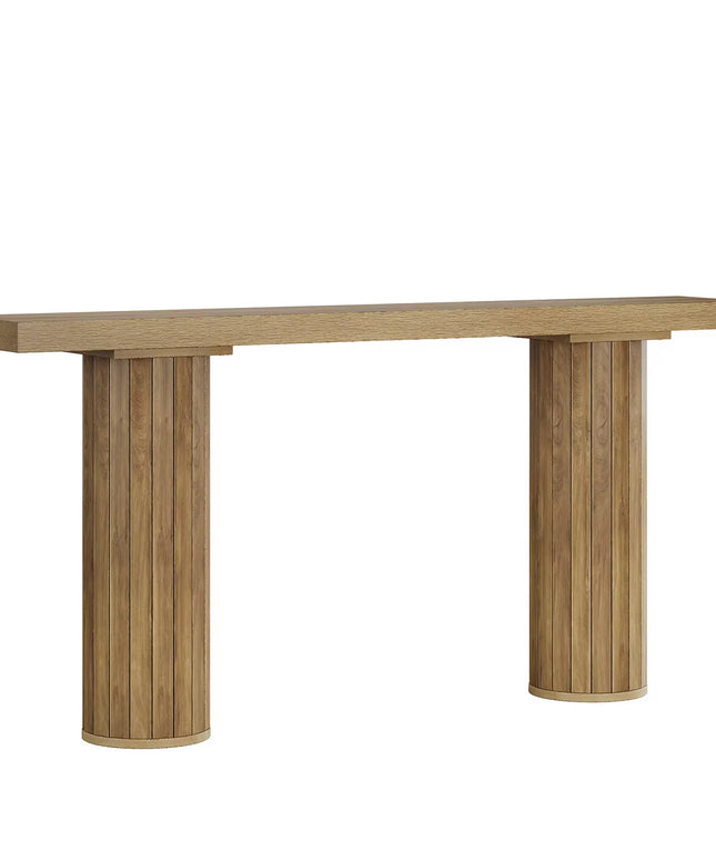 Table console extra longue de ferme de 63 pouces, table de canapé rectangulaire en bois derrière le canapé