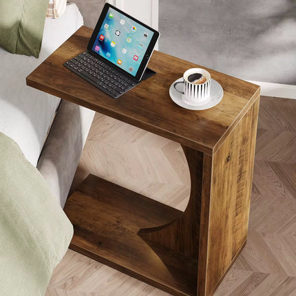 C-shaped side table for sofa