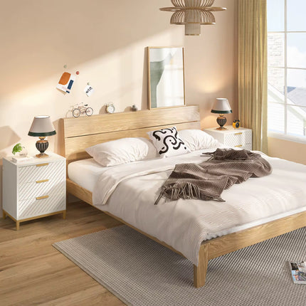 Bedside table with 3 drawers for bedroom bedside table storage for living room bedside table in wooden bedside table hotel